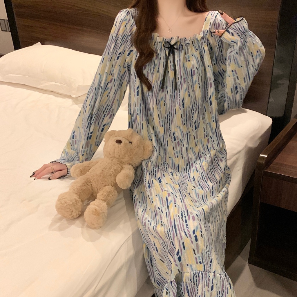 Pretty Long sleeve Sleepwear Sleepwear for women Dress for woman Night ...