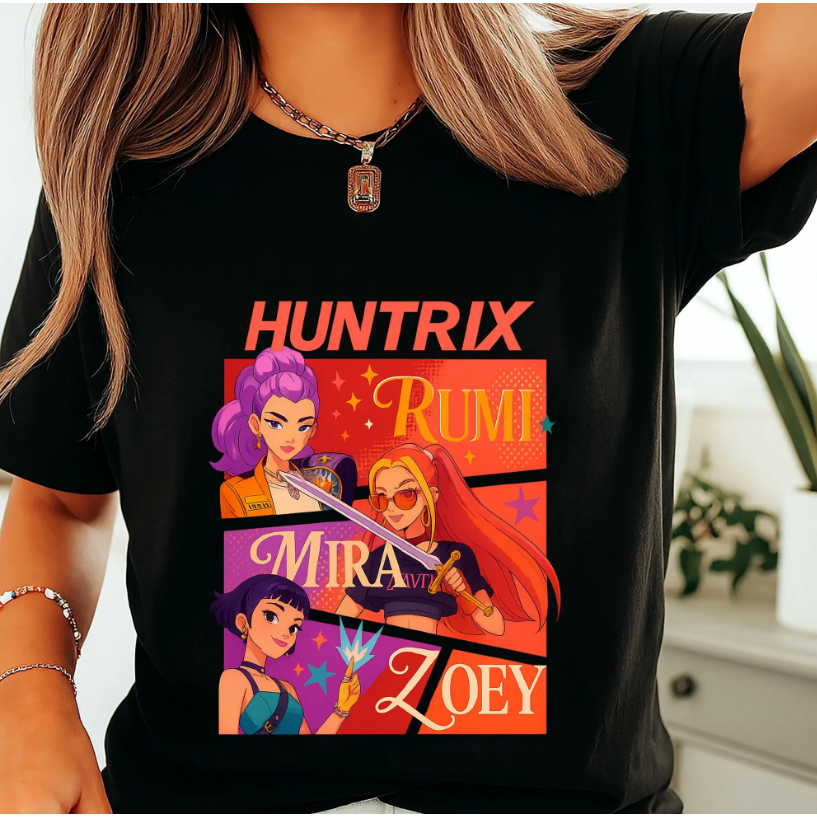 Kpop Huntrix T-Shirt Demon Hunters Tee Saja Boys Kpop Movie Merch Mira ...