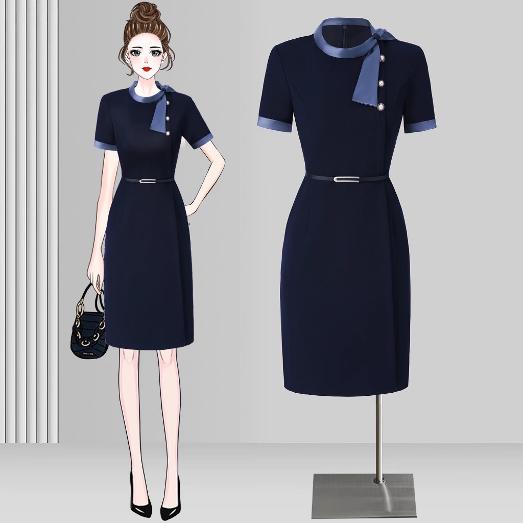 2025 New Style Front Desk Reception Staff Workwear Stewardess Uniform ...