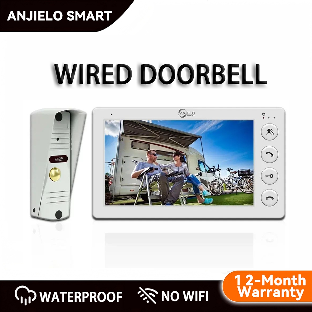 ANJIELO 7 Inch Wired Video Intercom With camera Night Vision Alloy ...