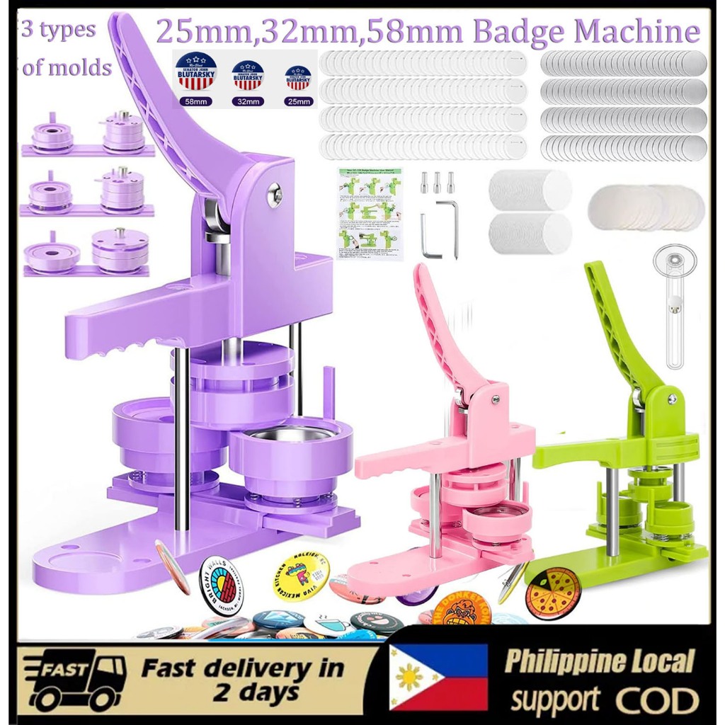 Local delivery Button Badge Maker Machine, Different Size Mold ,25/32 ...
