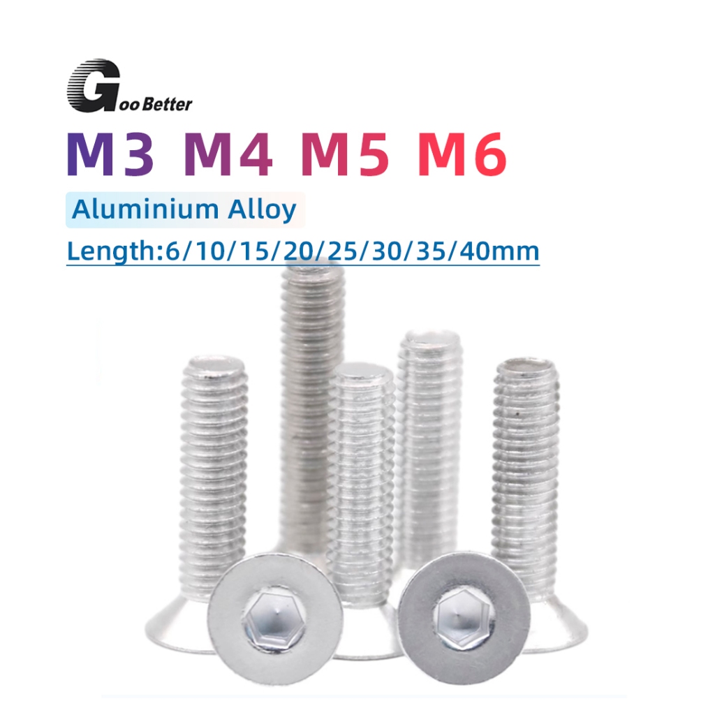 20Pcs M3 M4 M5 M6 Metric Socket Countersunk Bolt - Allen Key Socket ...