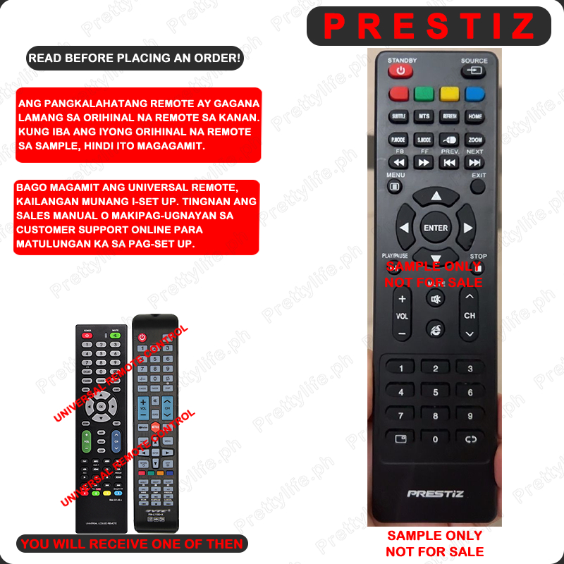 100%Universal remote control for prestiz LED/LCD Smart TV curved tv ...
