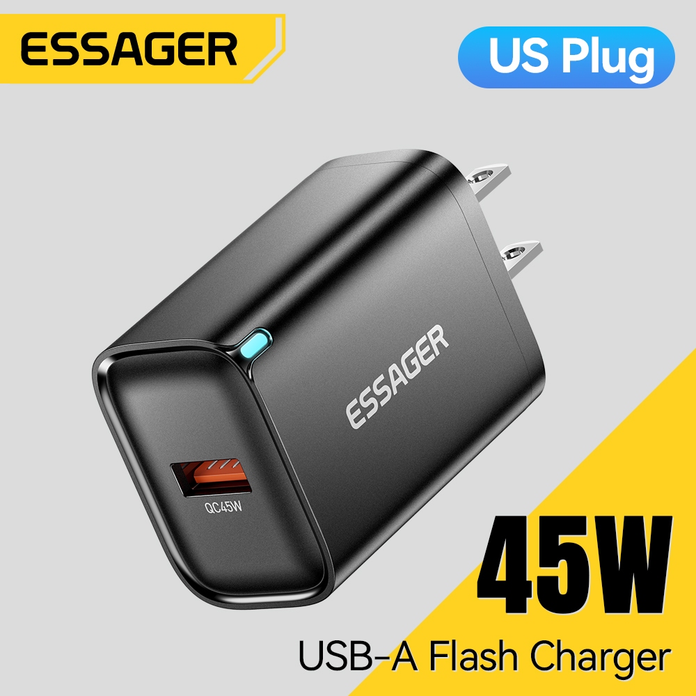 Essager 45W PD USB-A Fast Charger Support Super Charging QC3.0 Wall ...