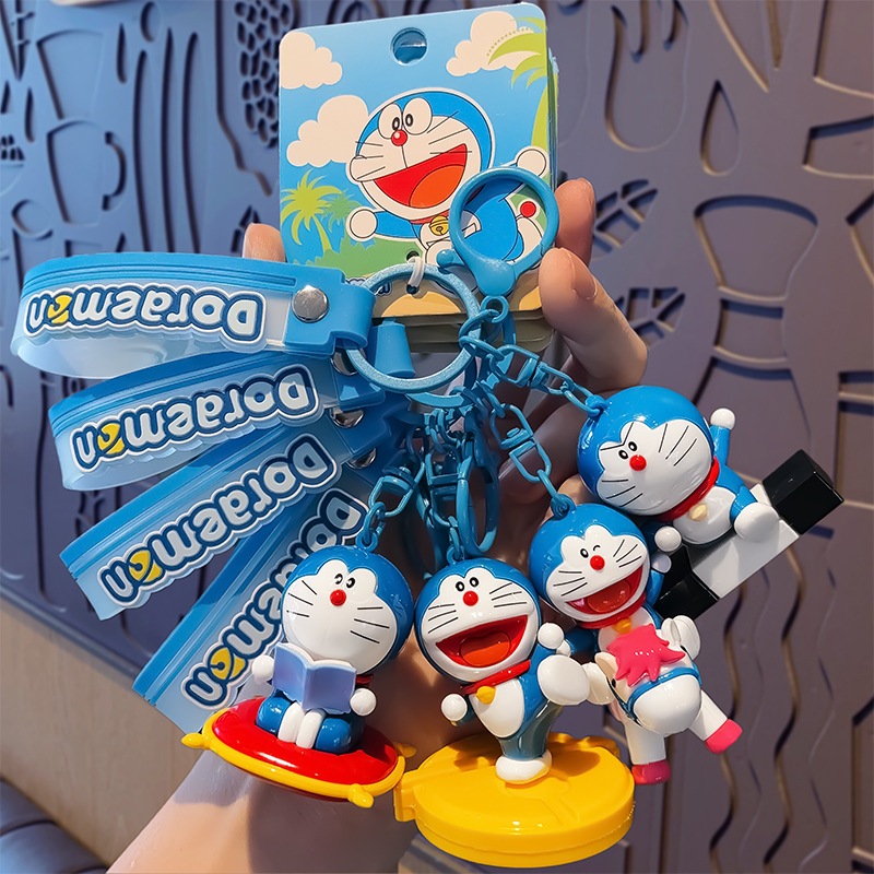 Genuine Doraemon Keychain Cartoon Doll Doraemon Schoolbag Pendant Car ...