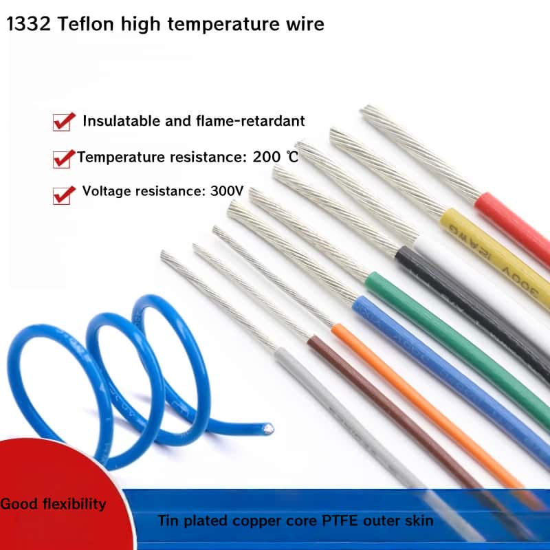 Teflon 1332 high temperature wire 30 24 22 20AWG oil resistant, acid ...