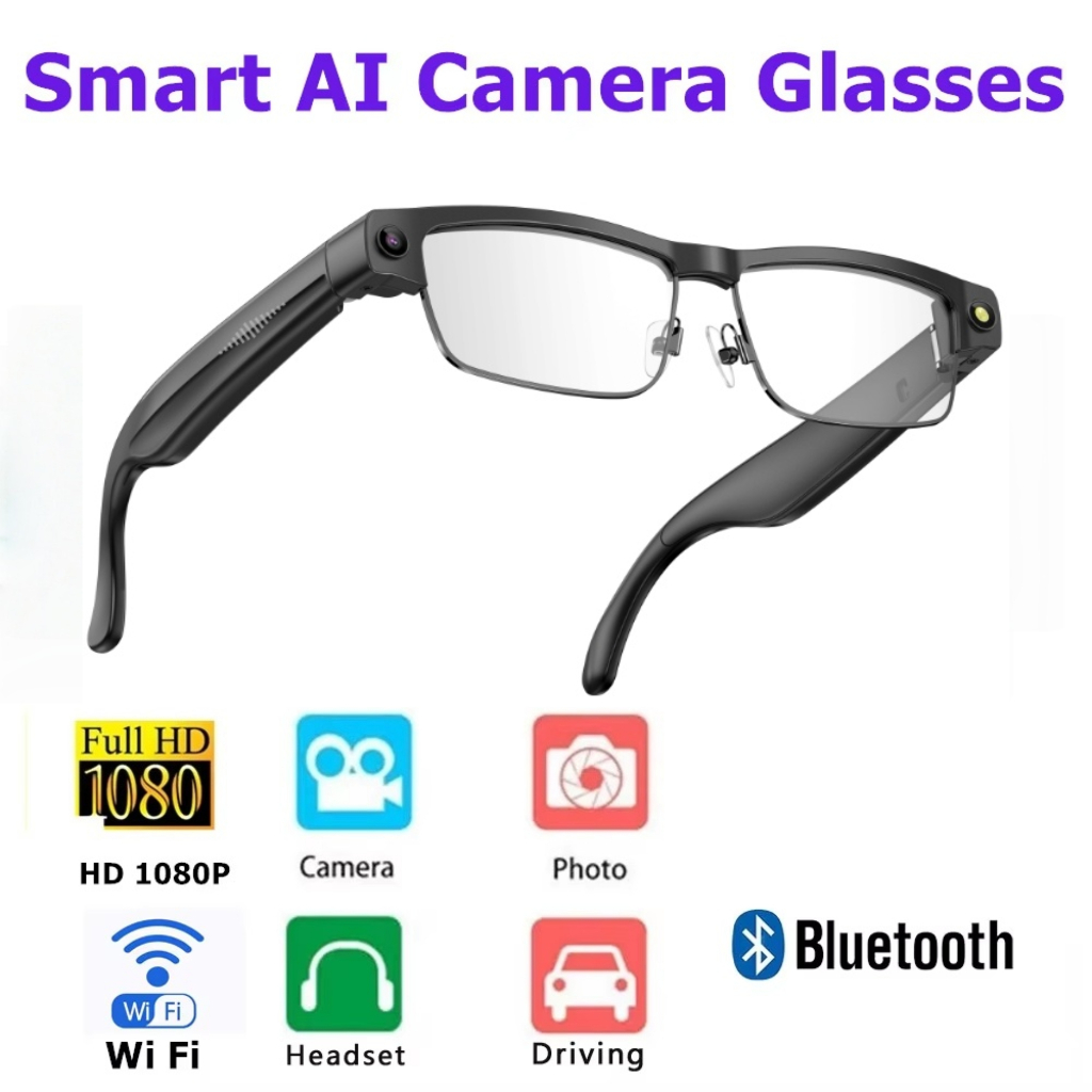 800w HD Camera 1080P Smart AI Translation Glasses Men Women Wireless ...