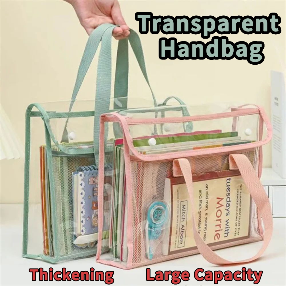 1PCS Large Transparent PVC File Multiple Compartments For Tablets A4 ...