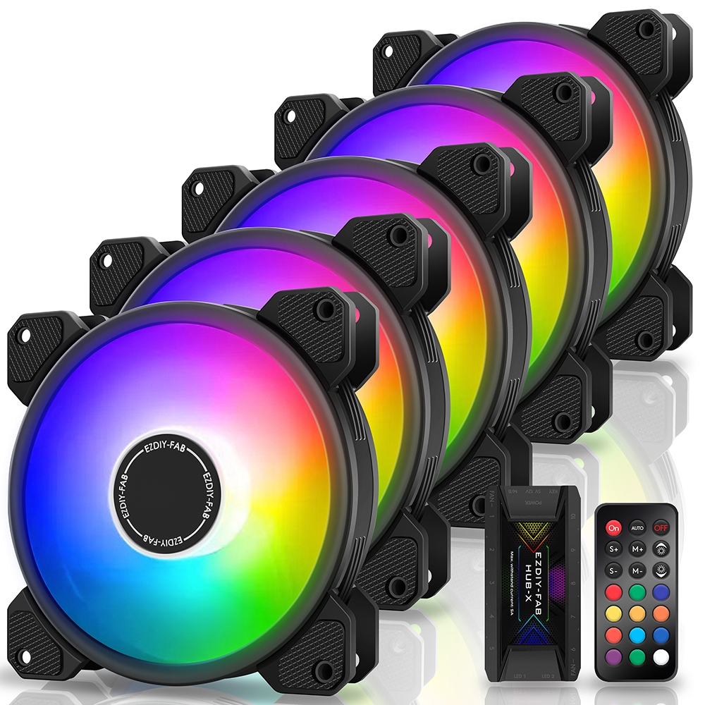 EZDIY-FAB Moonlight 120mm RGB Computer Ventilator met Fan Hub X en