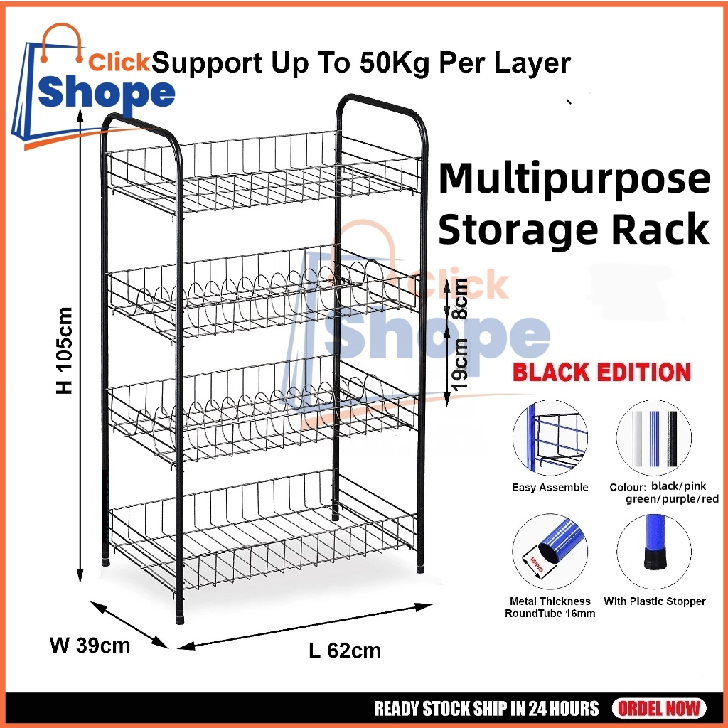 CLICK SHOPE 3/4/5 Layers Modern Multipurpose Storage Rack Kitchen ...