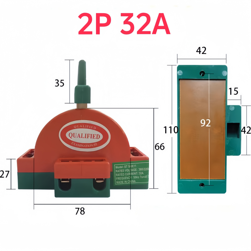 32A/63A/100A Two Pole Disconnect Double 220V Throw Switch DPDT Knife ...