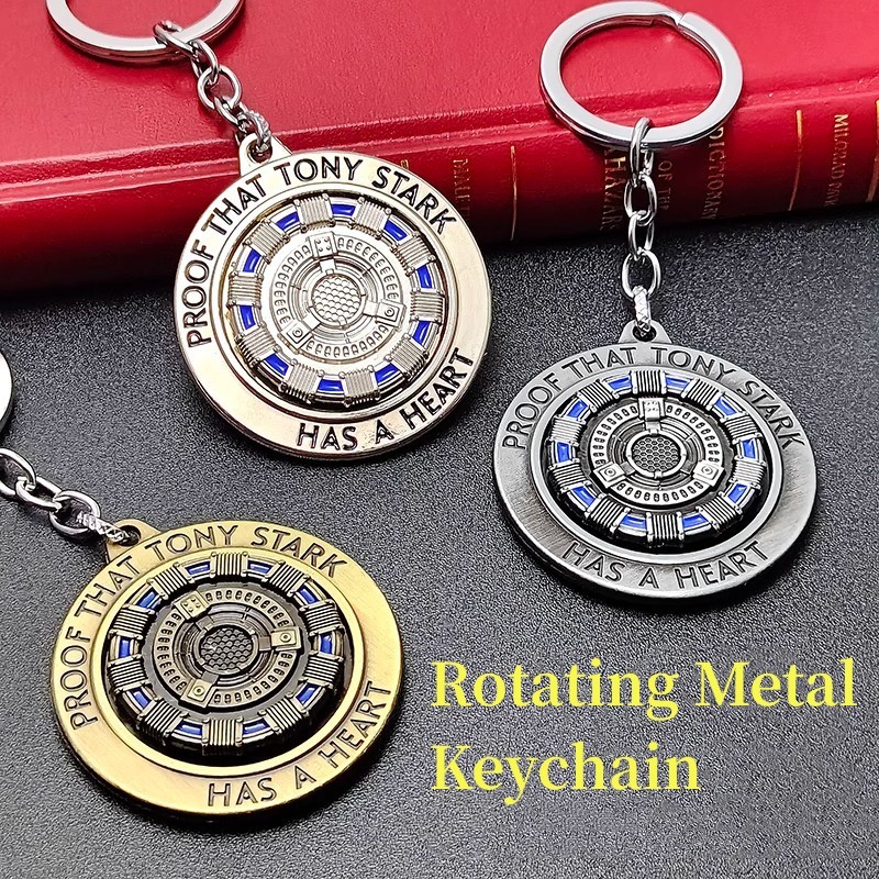 Movie Avengers Tony Stark Sign Reactor Keychain Rotating Metal Pendant ...