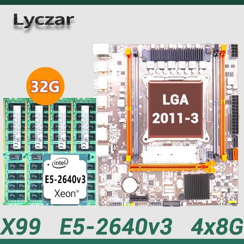 X99 Lyczar kit Motherboard(X99)+CPU(E5-2640v3)+Memory(4x8G DDR4 2133 ...