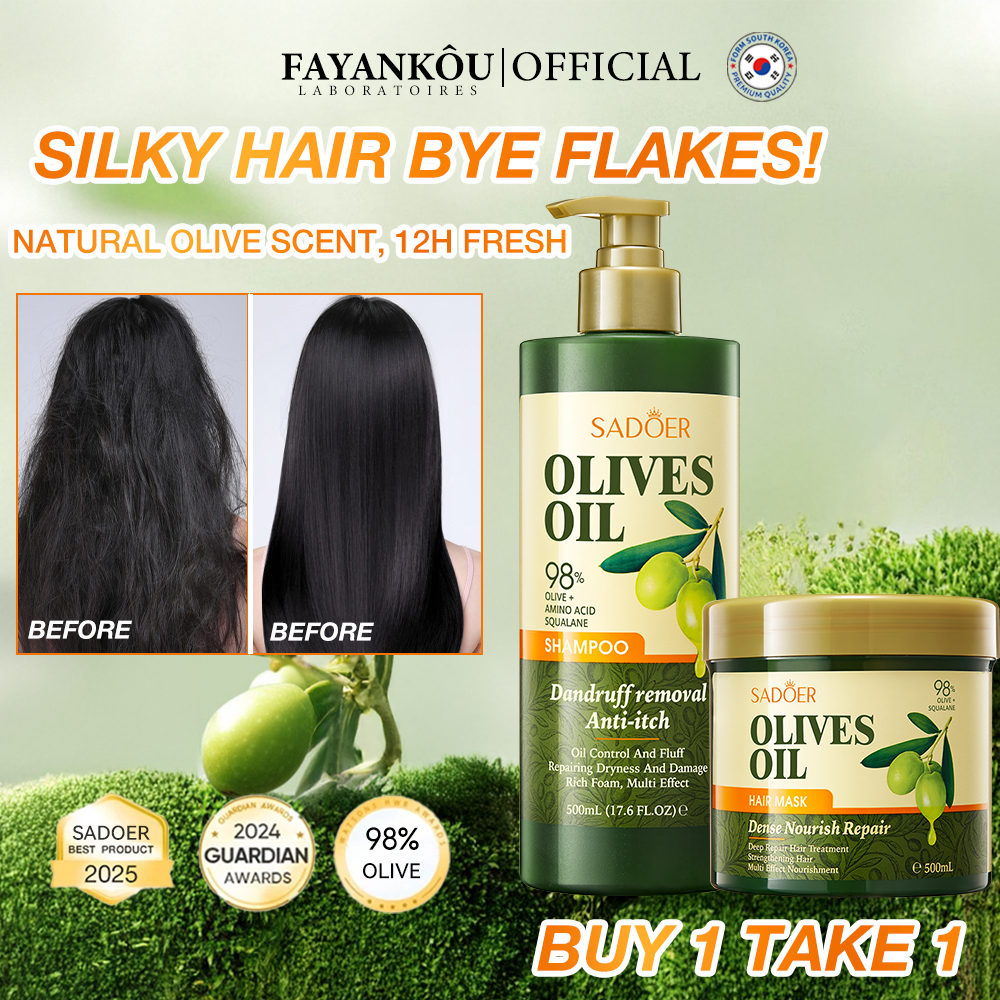 Olive Oil Shampoo Smooth Silky Hair Anti Dandruff Flake Free Scalp Anti ...