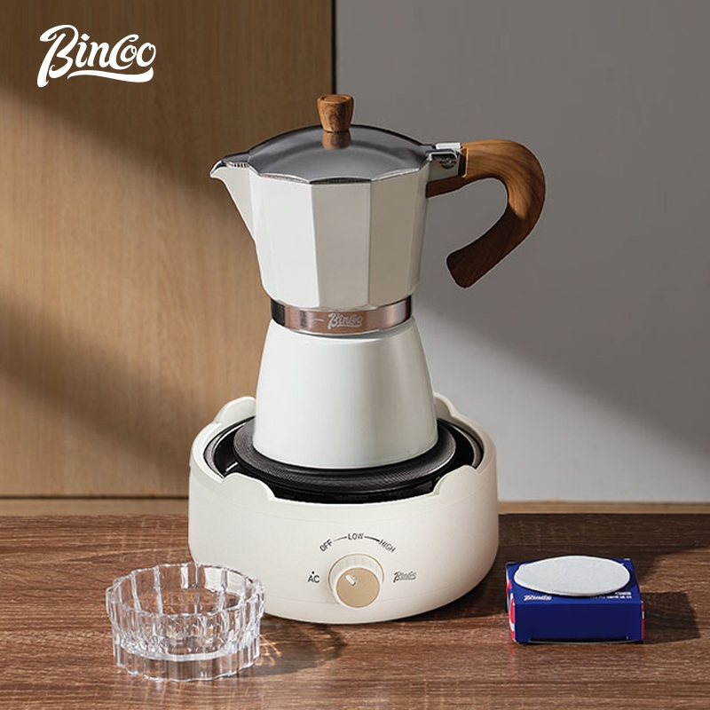 Bincoo Moka Pot Coffee Pot Small Electric Stove Set Coffee Machine Full Set  Of Extraction Equipment 3/6 People (220V)