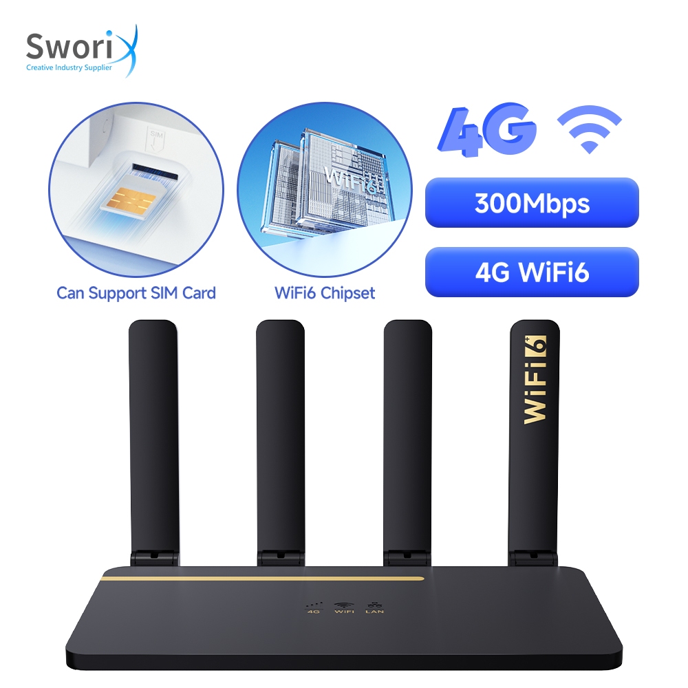 Sworix Router 229Mbps Wireless WiFi Cellular Network 4G Modem With Sim ...
