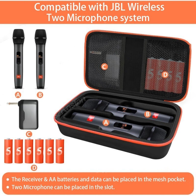 Wireless Handheld Dual Microphone Carrying Case for JBL PartyBox ...
