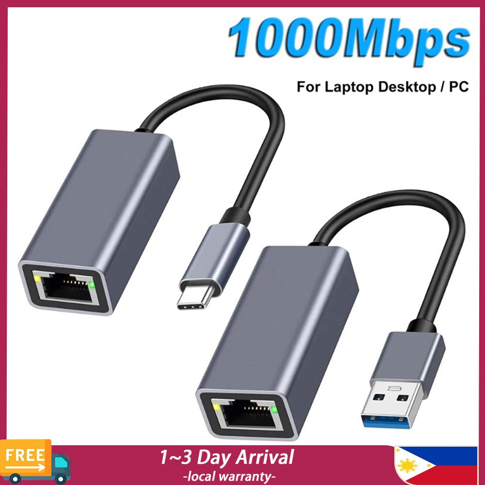 （Local Seller）1000MbpsEthernet Adapter USB 3.0 Type C to RJ45 Network ...