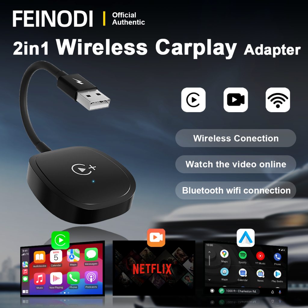 Wireless carplay+video adapter 2in1 Android Auto Wireless adapter ...