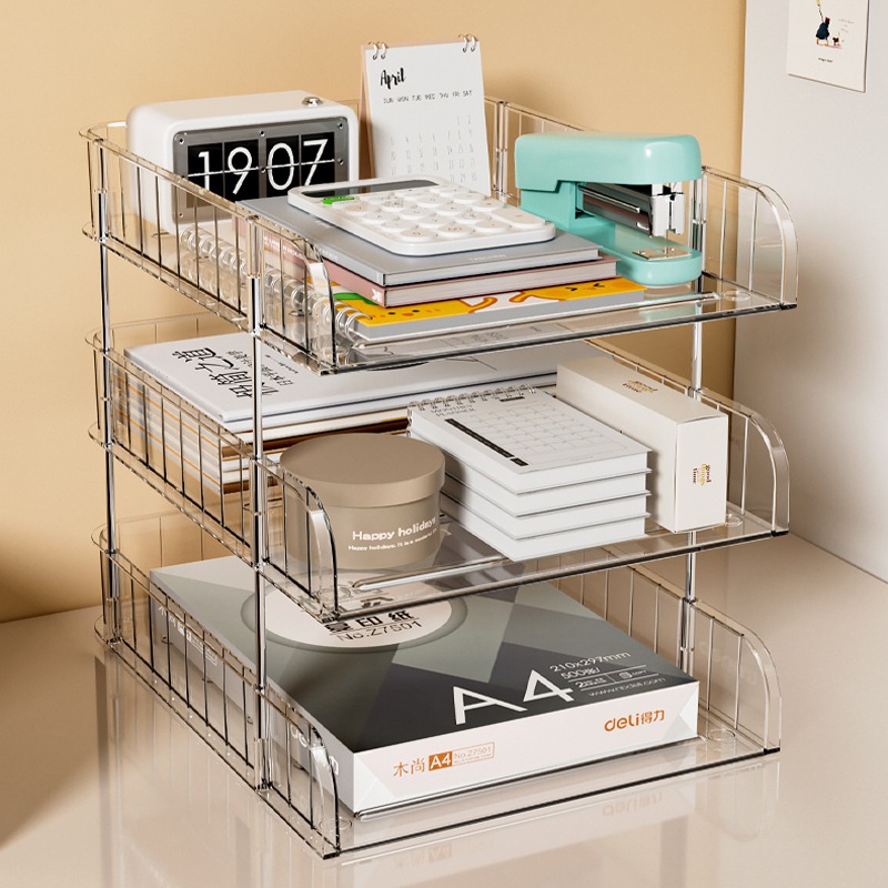 Transparent Acrylic File Rack: Multi - layer Design + Stackable ...