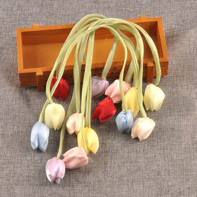 3pcs 46cm Tulip Long Rope Bouquet Ribbons Classic Garden-Inspired Home ...