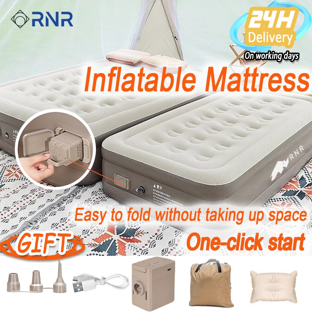 Portable Inflatable Bed Family Size Good for Camping With Pump Double ...