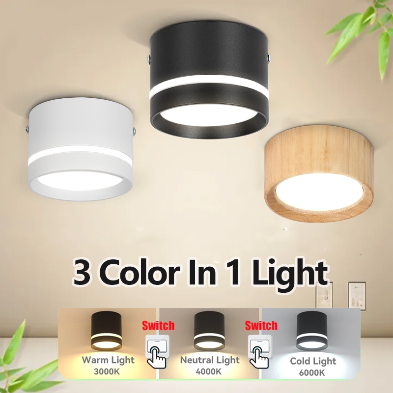 3 Colors Downlight Surface Mounted Pin Lamp Indoor Ceiling Lamp 5W/10W ...