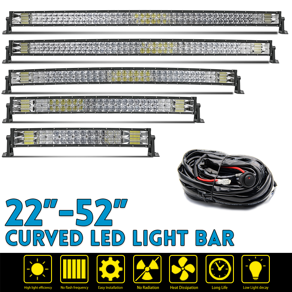 Dual Rows Curved LED Light Bar 22inch /32inch /42inch /52inch 620W Spot ...