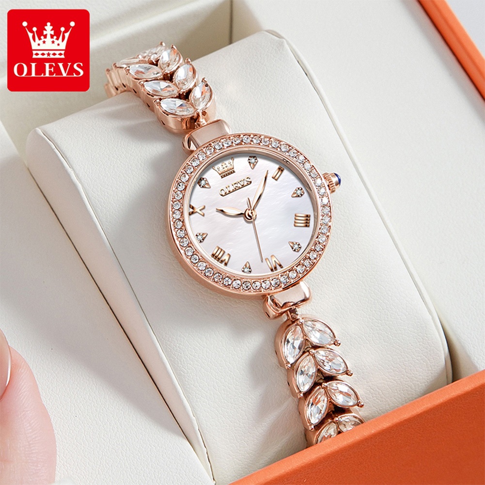 OLEVS Watch For Woman Elegant Waterproof Original Authentic Stainless Steel  Relo Women Watches 9971