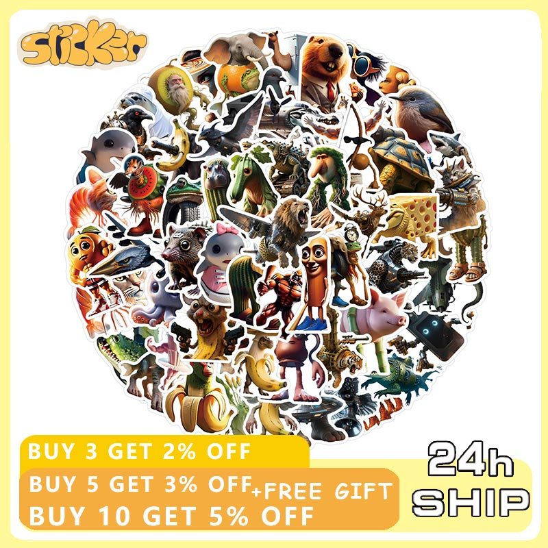 114PCS Funny Tung Tung Sahur Italian Brainrot Decals DIY Scrapbook ...