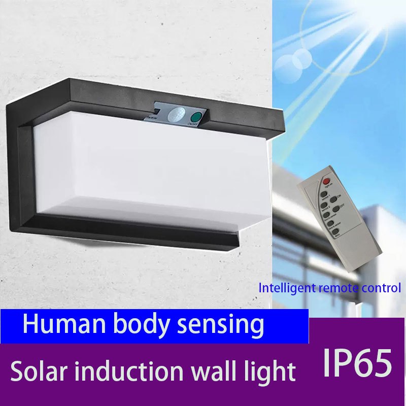 Solar Human Body Sensing Wall Lights Warm And Withe Lighting Remote ...