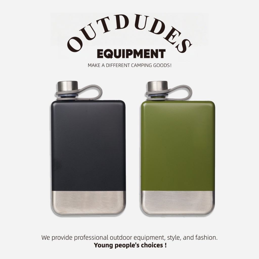 304 Stainless Steel Outdoor Flat Flask - Portable Camping Gear with ...
