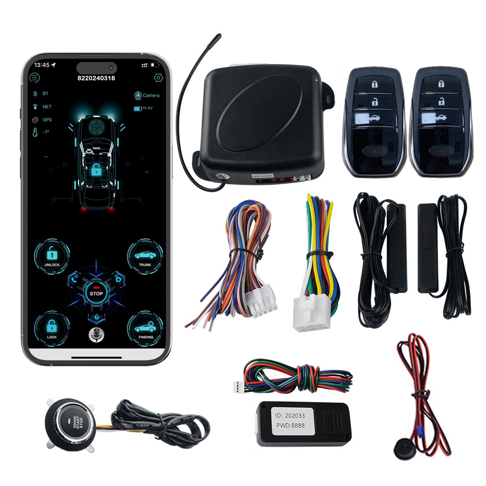 Joysync 1100PL-BT Smart Keyless Entry Car Alarm System with Push Start ...