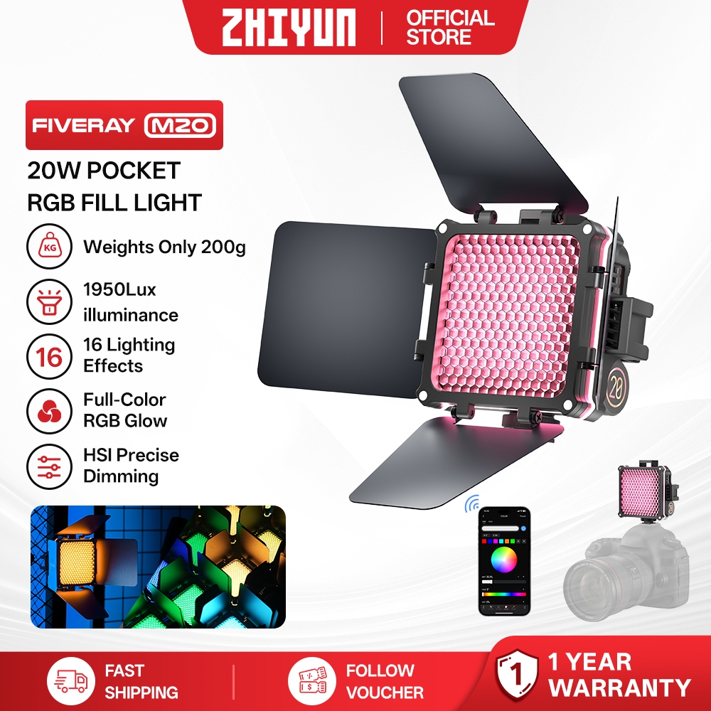 ZHIYUN FIVERAY M20C Combo Lumière Vidéo RGB 20W Pour Le