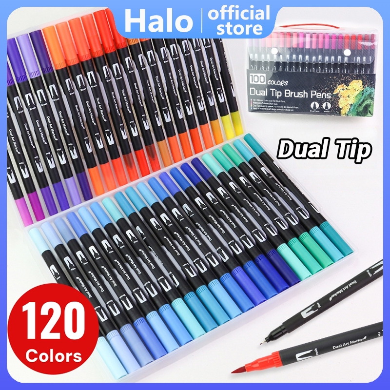 12/24/36/48/60/80/120 Colors Watercolor Brush Pen Dual Tip Marker Pen ...