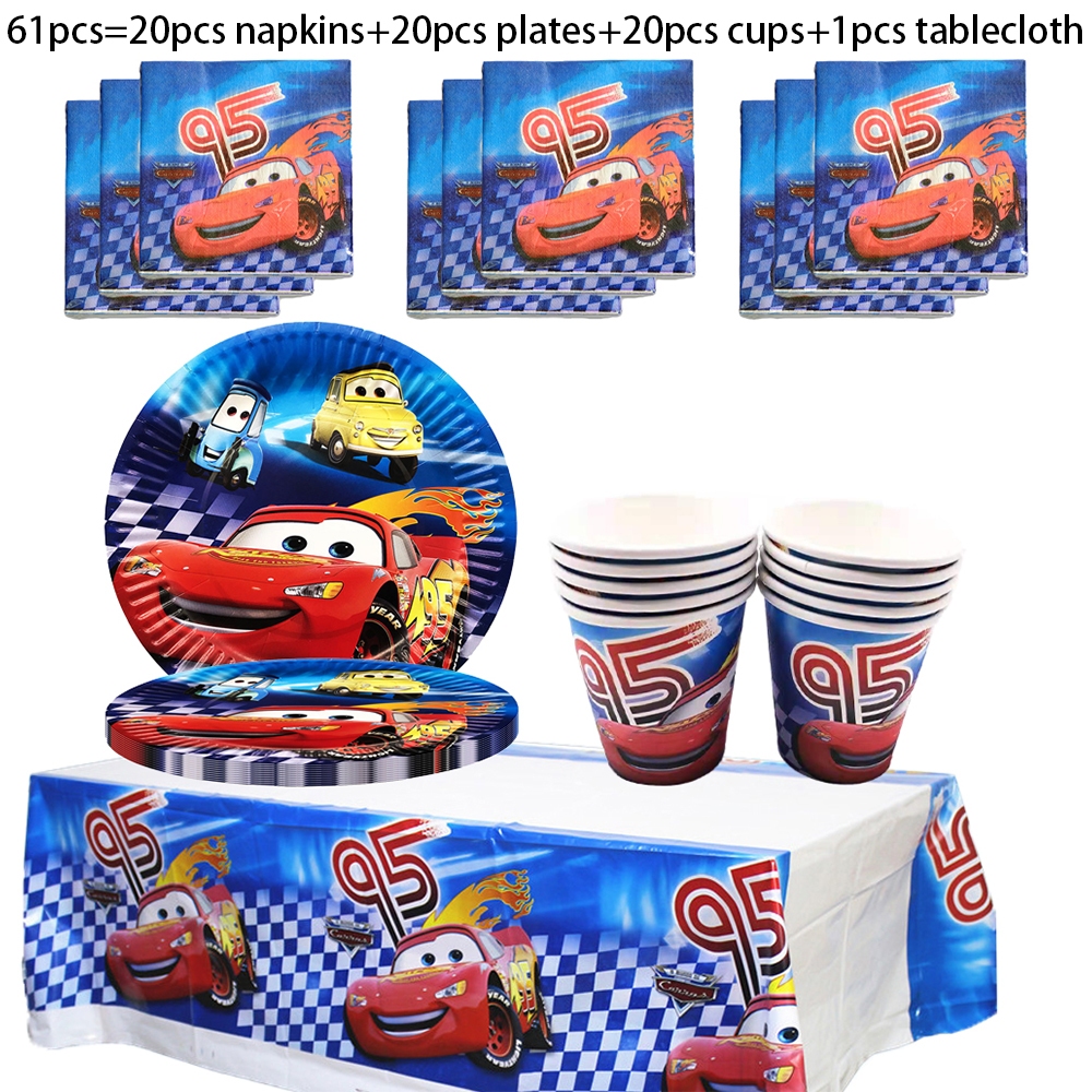 61Pcs Birthday Party Tableware, Alice Party Supplies Paper Plate Set, Set incluso tovaglia Piatti Tazze Tovaglioli per Baby Shower, Matrimoni, Anniversario (20 ospiti