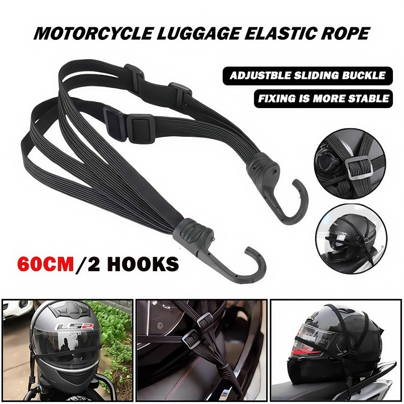 60cm Motorcycle Universal Helmet Retractable Luggage Elastic Rope Strap ...