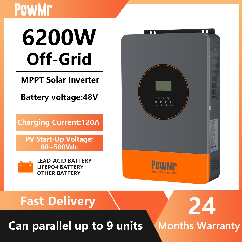 PowMr 6.2KW Parallel Solar Inverter 500Vdc Max PV Input Support 48V Any ...
