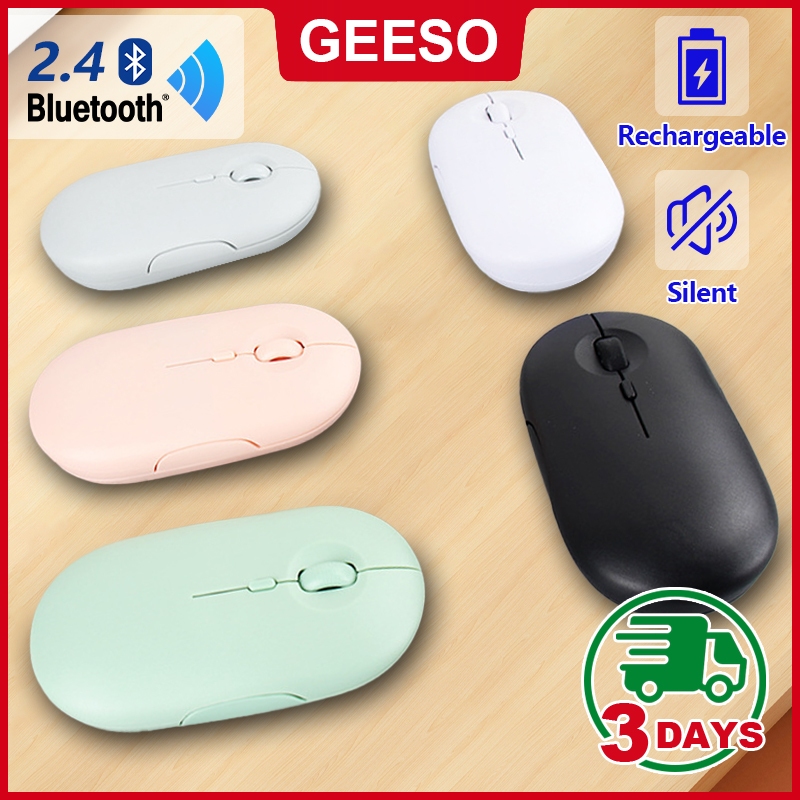 GEESO Mouse Wireless For laptop Bluetooth Rechargeable Silent Tablet ...