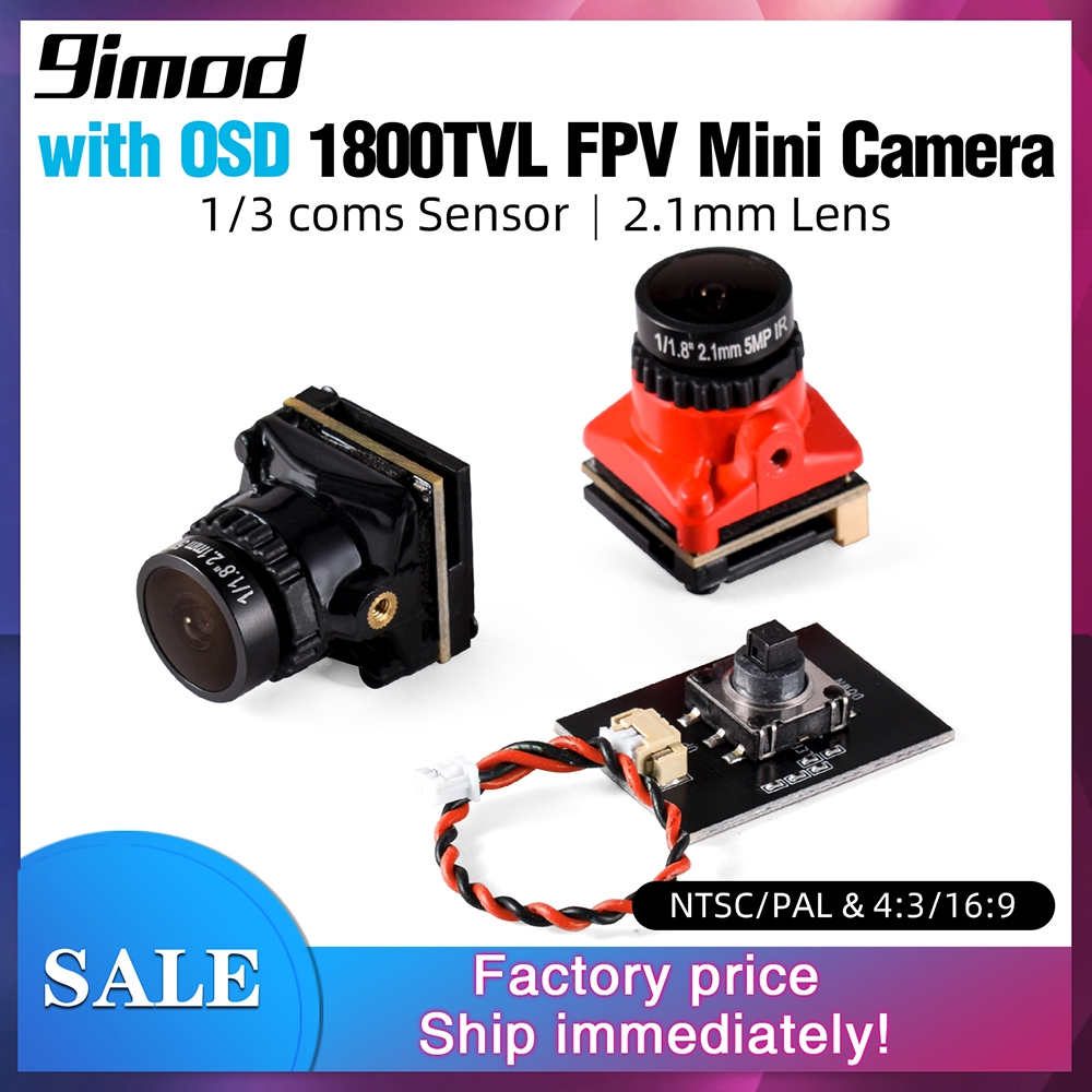 9IMOD FPV Camera 1800TVL 5MP 2.1mm1/3 Coms IR Blocked Sensor for RC FPV ...