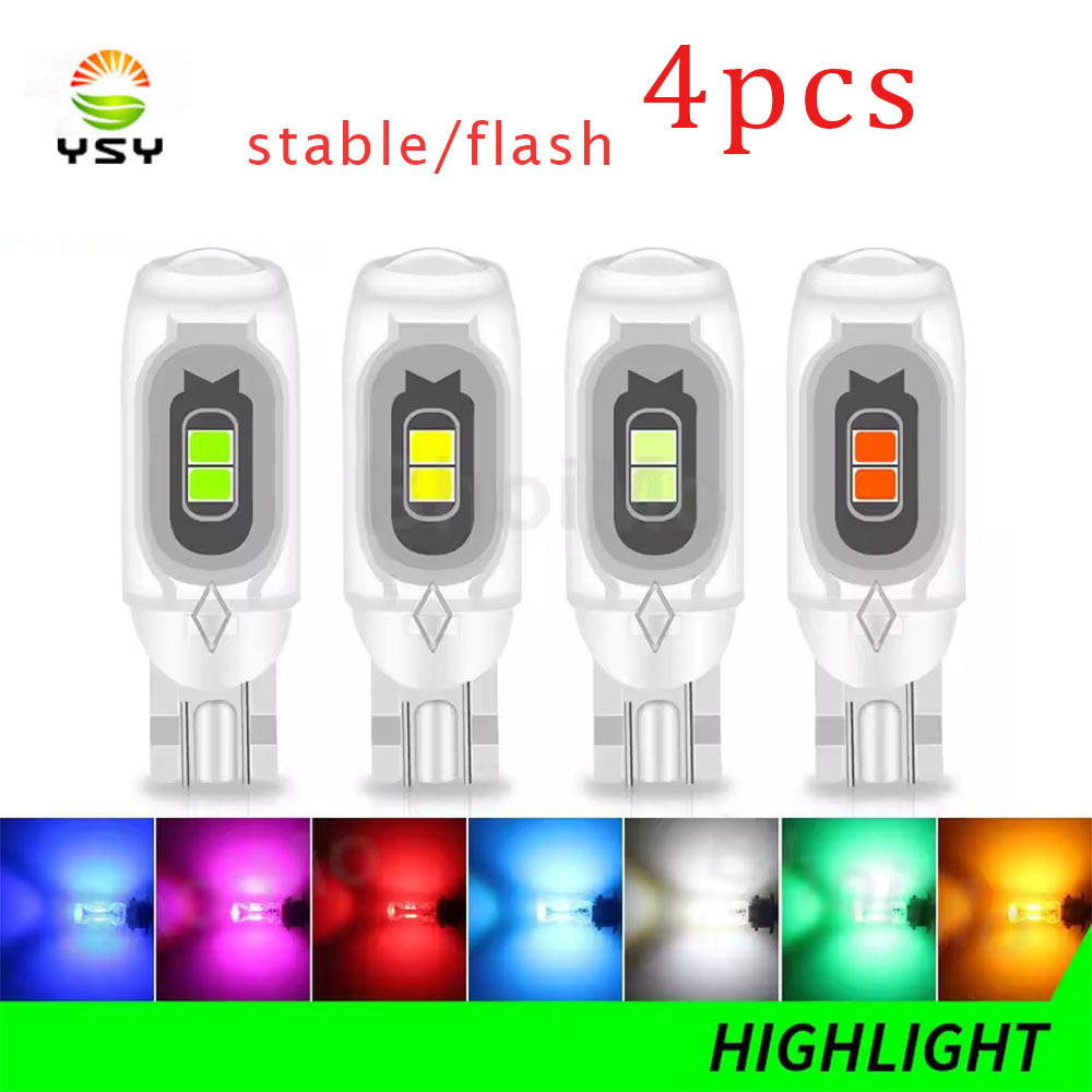 T10 W5W Led Flash Strobe Bulb Flashing Interior Parking License Car ...