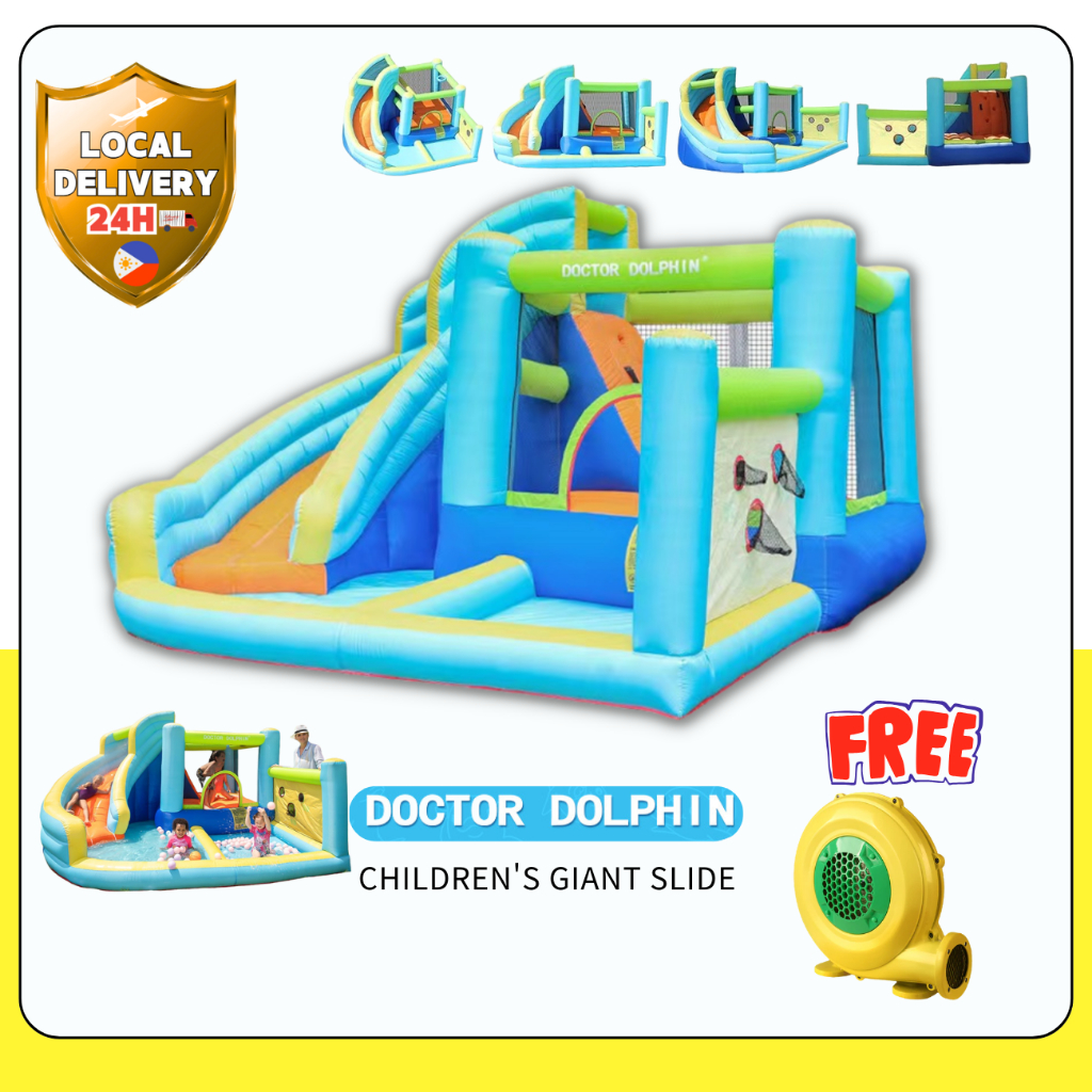 READY STOCK Large inflatable slide and indoor bouncing trampoline ...