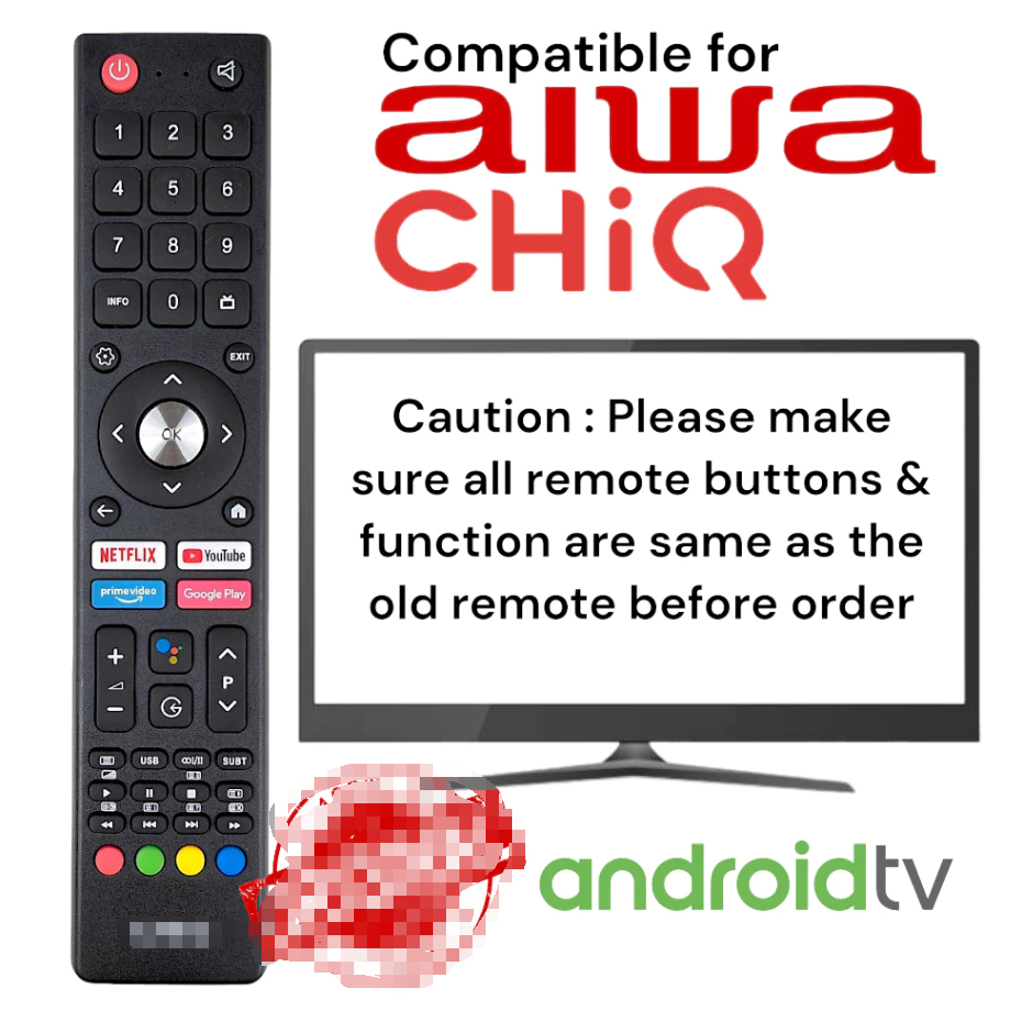 CHIQ and AIWA Voice Function Android Smart TV Remote Control Model 3 ...
