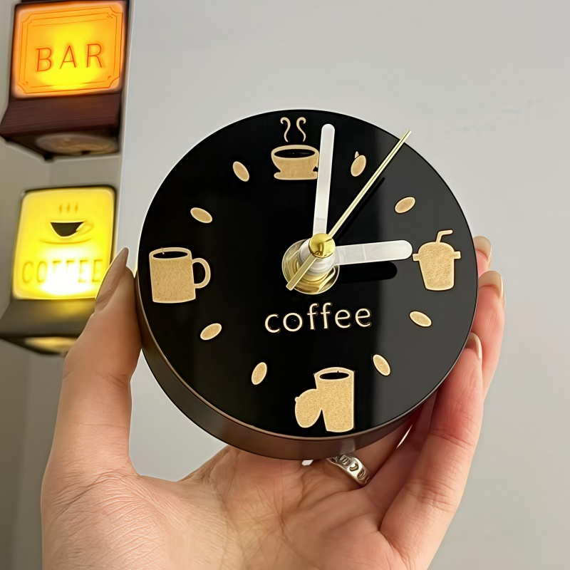 Portable Magnetic Fridge Clock With Coffee Pattern Detachable Magnet ...