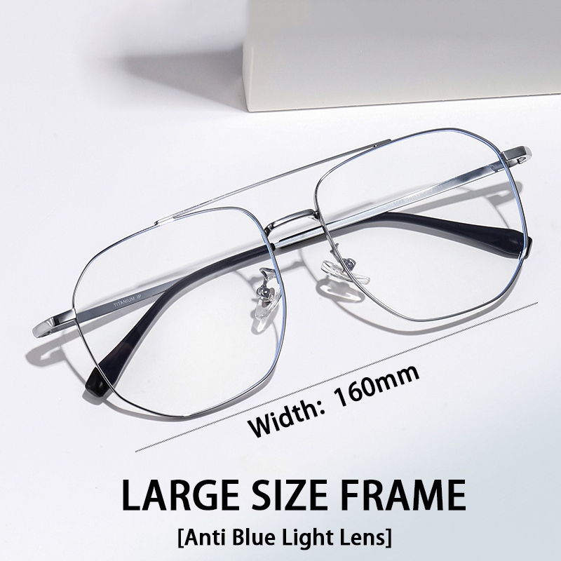 160mm Oversize Glasses Frame Men Women Ultralight Metal Polygon ...