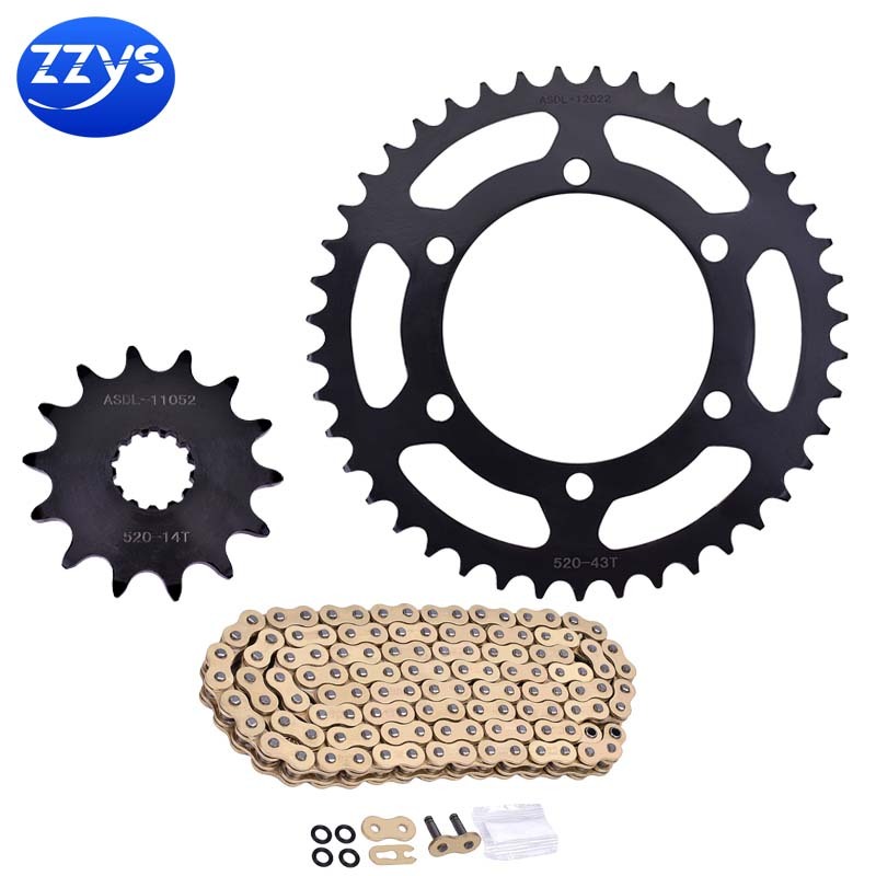 520 14T 39T 43T For Yamaha YZF-R3 MT-03 YZF-R25 Motorcycle 45#Steel ...
