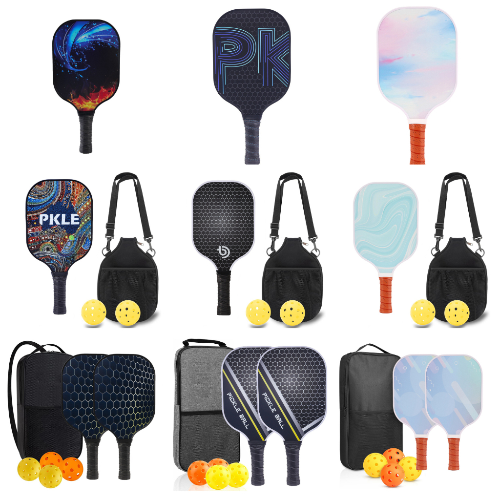 【Full Set】Pickleball Paddle Pickle Ball Rackets with Bag Fiberglass ...