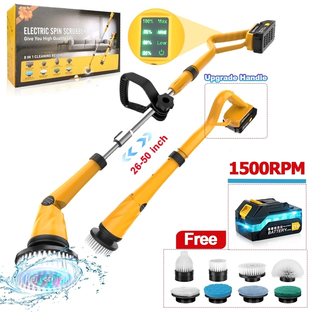 1500 RPM Electric Spin Scrubber Deep Cleaning Powered Electric Tile ...