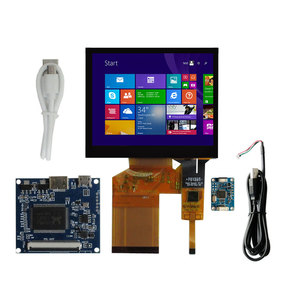 3.5 Inch 640x480 Portable DIY LCD Display with USB Capacitive Touch ...