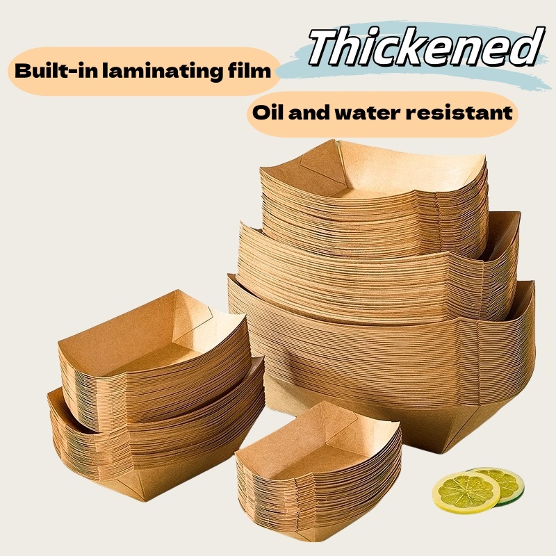 Hot Sale! Disposable Kraft Boat Box - Chicken Fillet Popcorn Snack Tray ...
